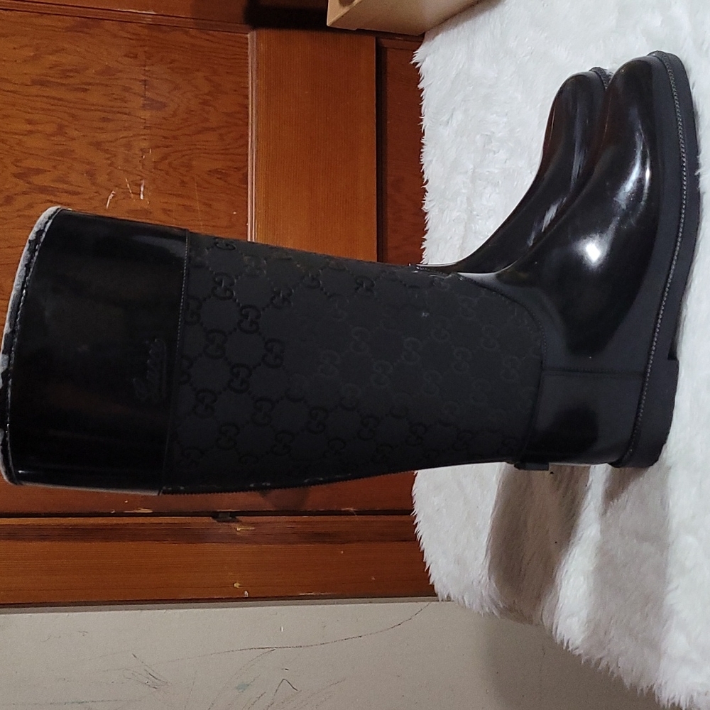 Gucci Knee High Rubber Boots - Picture 3 of 16